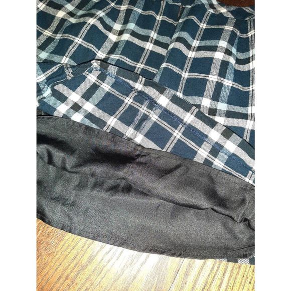Size 18 Tommy Hilfiger Blue Off White Plaid Flannel Lined Mini Skirt - Picture 4 of 4